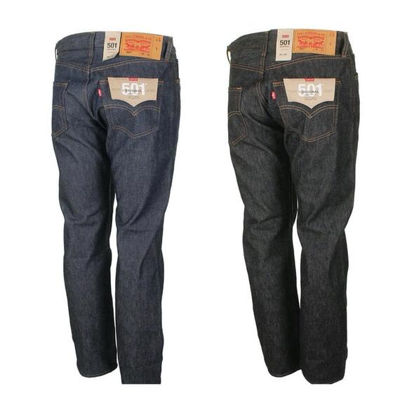 Levis 501 Original Shrink To Fit Button Fly Jeans Rigid Blue Black New 33x30 NOS